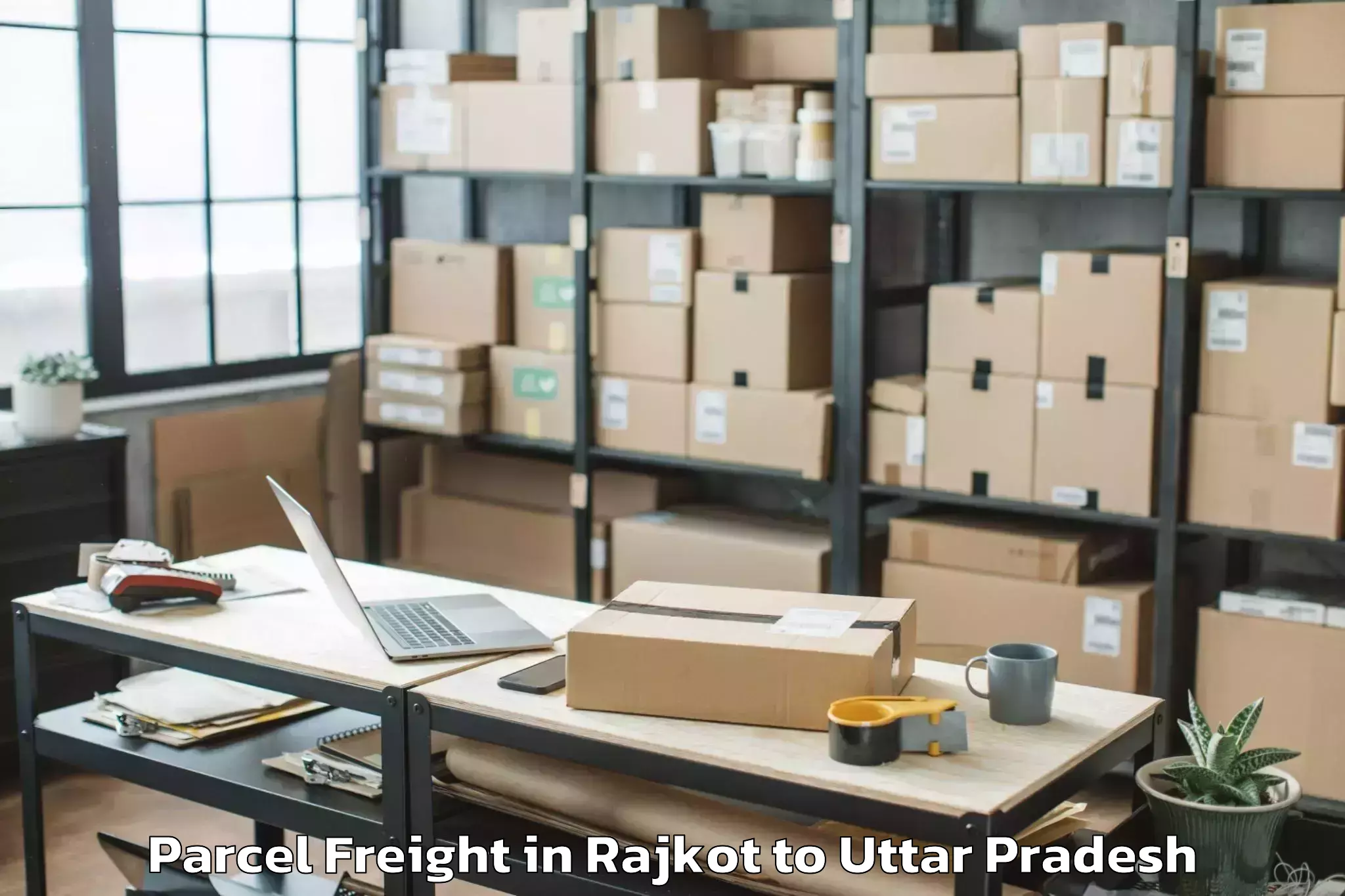 Reliable Rajkot to Usehat Parcel Freight